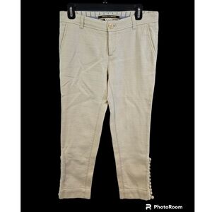 Daughters of the Liberation Anthropologie Size 2 Off White Cropped Pants